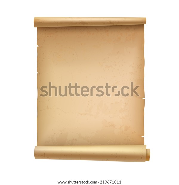 Vintage Blank Scroll Document Parchment Isolated Stock Illustration ...