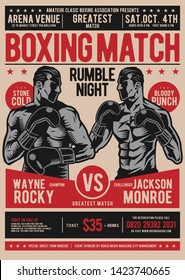 Vintage Boxing Match Poster Flyer