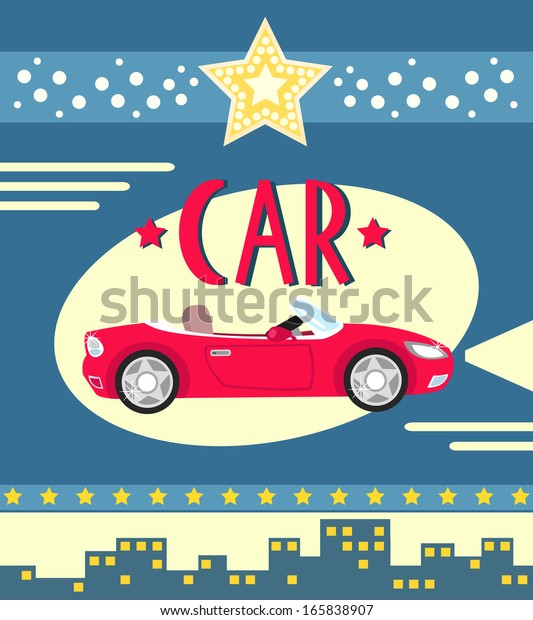 Vintage car poster\
illustration