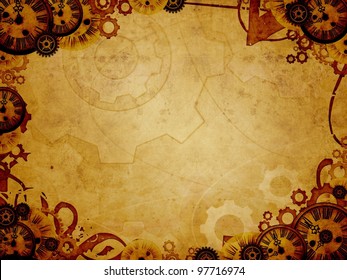 Vintage Clocks Steampunk Background