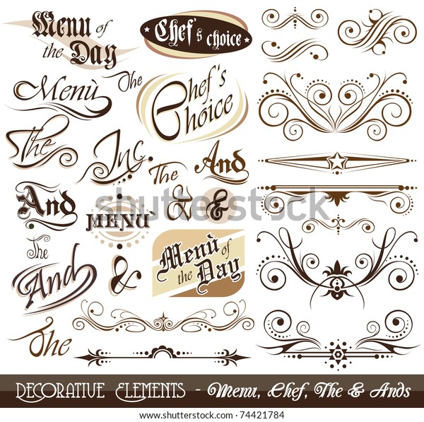 Vintage Decorative Calligraphic Elements: Men?,\
Chef\'s Choice, The &\
Ands.