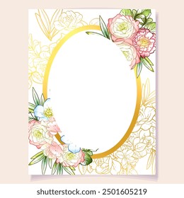 Vintage delicate greeting invitation card template design with flowers for wedding, marriage, bridal, birthday, Valentine's day. - Powered by Shutterstock