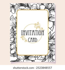 Vintage delicate greeting invitation card template design with flowers for wedding, marriage, bridal, birthday, Valentine's day. - Powered by Shutterstock