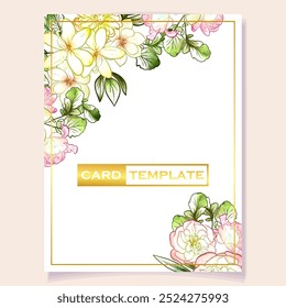 Vintage delicate greeting invitation card template design with flowers for wedding, marriage, bridal, birthday, Valentine's day. - Powered by Shutterstock