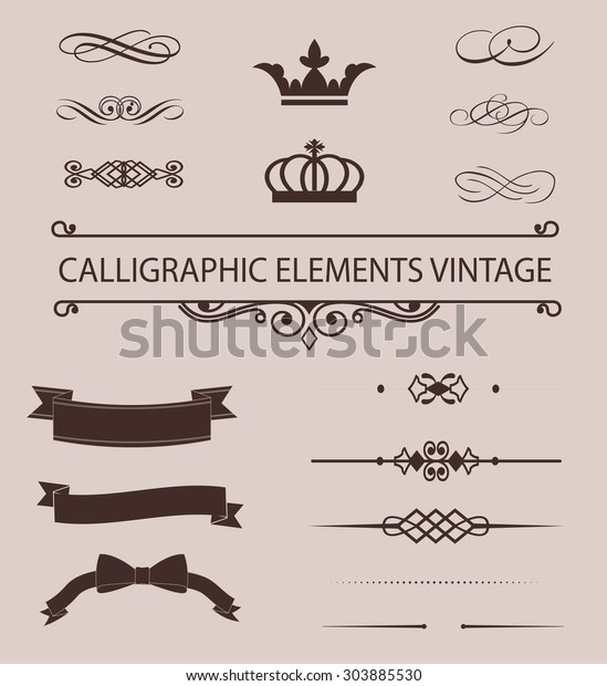 Vintage design elements  set. Lots of useful\
elements to embellish your\
layout