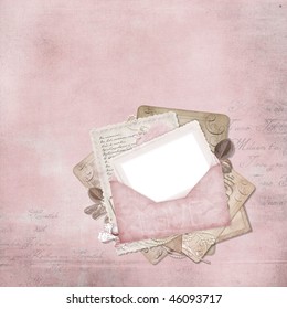 Vintage elegant frame with envelope