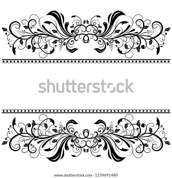 Vintage floral dividers. Decorative ornaments for\
cards or invitations. Illustration isolated on white background.\
Raster version