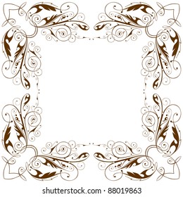 Vintage Floral Frame Bitmap Copy My Stock Illustration 88019863 ...