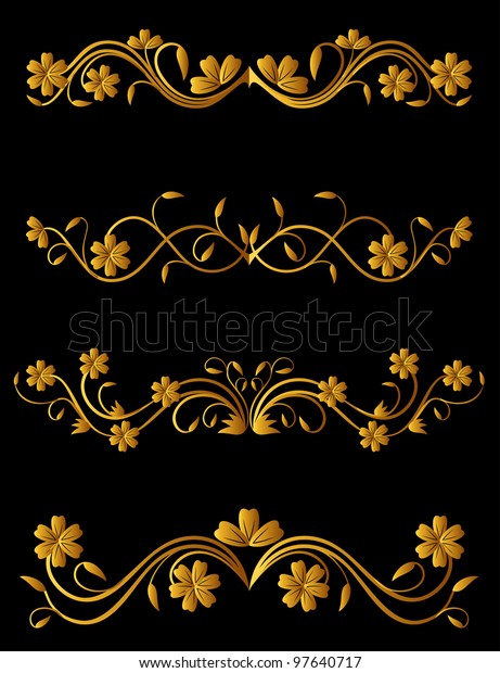 Vintage flower elements set for\
ornate and decorations. Vector version also available in\
gallery