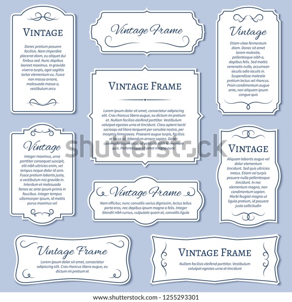 Vintage\
frame labels with calligraphic text dividers\
set