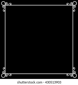 Vintage Frame On Chalkboard Retro Background For Silent Film. Illustration