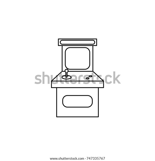 Vintage Game Arcade Cabinet Icon Simple Stock Illustration 747335767