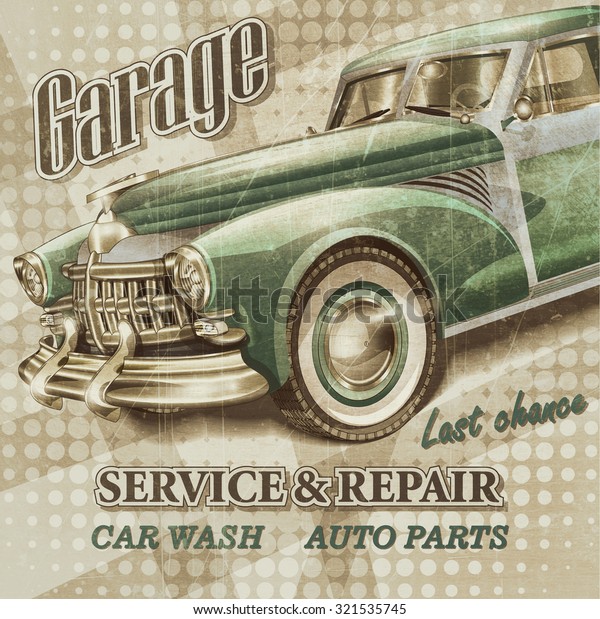 Vintage garage retro
banner