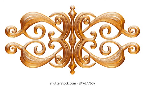 Vintage gold background, 3D jewelry corner ornament on isolated white background. - Shutterstock ID 249677659