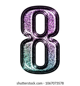 Shiny Sparkling Plastic Purple Number Eight Stock Illustration 1115559905