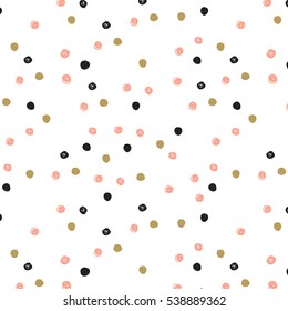 pink and gold polka dot fabric