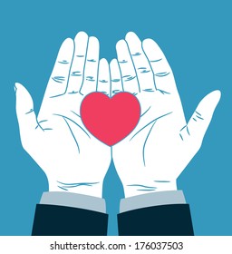 Vintage Hand Giving Heart Symbol Stock Illustration 176037503 ...