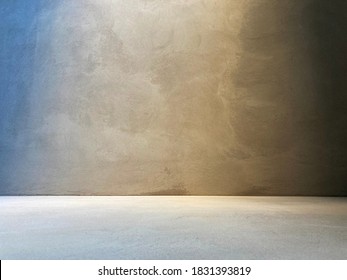 Vintage Interior Of Stone Wall And Gray Cement Floor