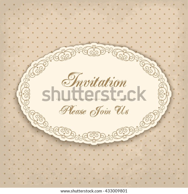 Vintage invitation template with lacy\
borders.\
Illustration