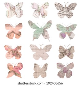 vintage map digital scrapbook butterflies travel stock illustration 192408650 shutterstock