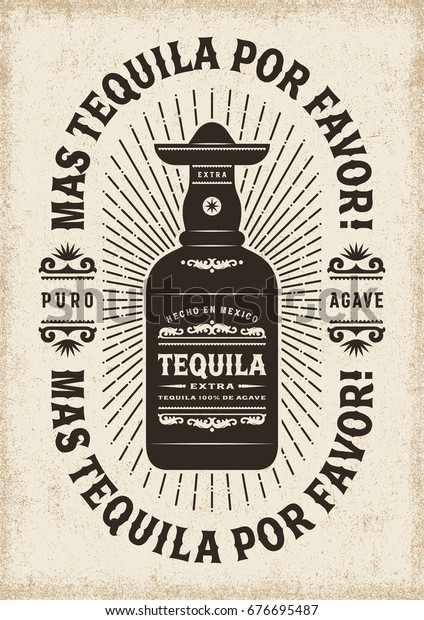 Vintage Mas Tequila Por Favor More のイラスト素材