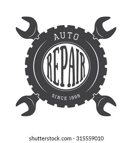 Vintage Mechanic Label Emblem Logo Illustration Stock Illustration ...