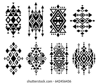 Aztec Tribal Shapes Symbols Collection Vector Stock Vector (Royalty ...