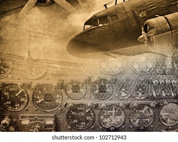 Vintage Military Background, Aviation Background