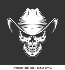 black skull cowboy hat