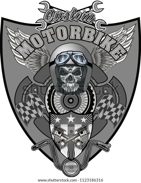 vintage motorcycle\
label