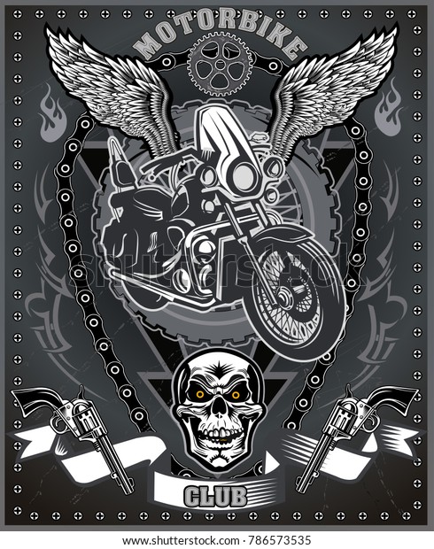 Vintage motorcycle\
label