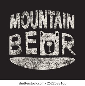 Vintage mountain and bear logo design illustration - Powered by Shutterstock