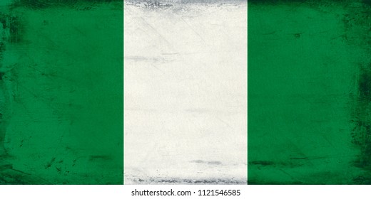Vintage national flag of Nigeria background