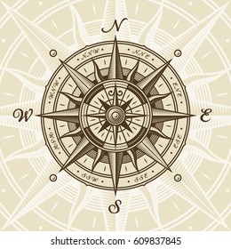 Vintage Nautical Compass Rose