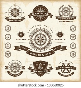 Vintage Nautical Labels Set