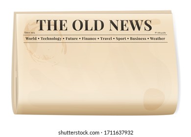 Vintage Newspaper Template. Folded Cover Page Of A News Magazine