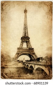 vintage Parisian cards series -Eiffel tower