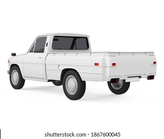 Vintage Pickup Truck Isolated. 3D Rendering