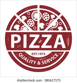 Pizza Vintage Sign On White Background Stock Vector (Royalty Free ...