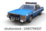 Vintage Police Car Isolated. 3D rendering