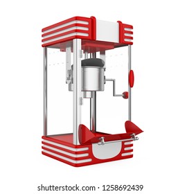 Vintage Popcorn Machine Isolated. 3D Rendering