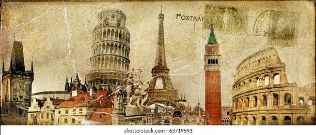 Vintage Postal Card - European Holidays