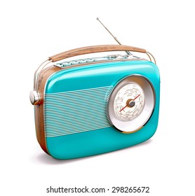 Vintage Radio On White Background