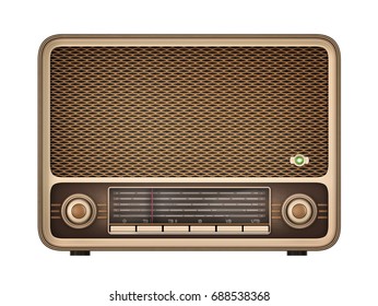 Vintage Radio Receiver On Empty Background Stock Illustration 688538368 ...