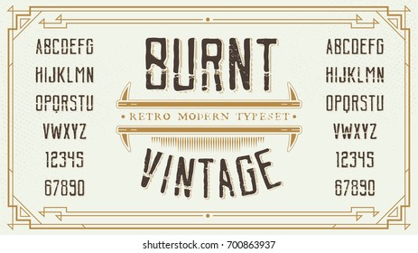 Vintage Retro Font Sample Text Handcrafted Stock Vector (Royalty Free ...