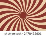 Vintage Retro Sunburst Twist Maroon and Light Brown Background. 70