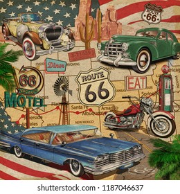 Vintage Route 66  Poster.