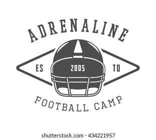 Vintage Rugby And American Football Label, Emblem Or Logo. Graphic Design. Illustration

