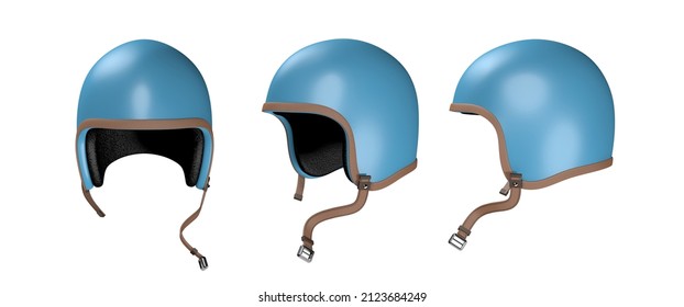 Vintage scooter helmet on isolated background 3d Render