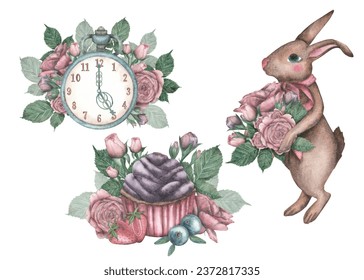 Vintage set compositions rabbit